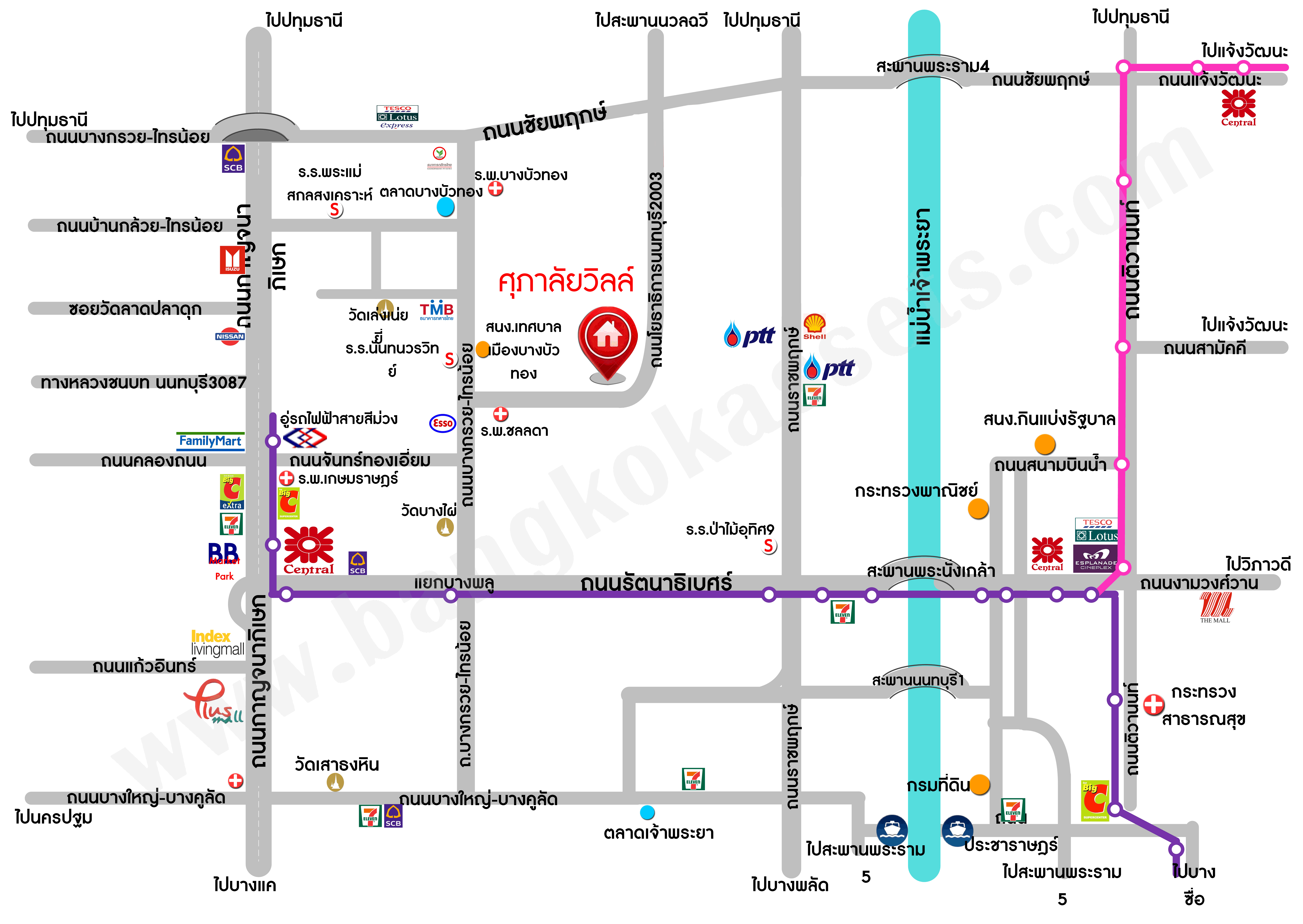 *****บ้านแฝดมือสองนนทบุรี โครงการ ศุภาลัยวิลล์ ราชพฤกษ์-บางบัวทอง เนื้อที่ 38.10 ตร.ว. ฟังก์ชัน 4 ห้องนอน 2 ห้องน้ำ ที่จอดรถ 2 คัน บ้านสภาพสวย พร้อมของแถมแบบจัดเต็ม พร้อมเข้าอยู่ได้เลย! โครงการตั้งบนทำเลเดินทางสะดวก ใกล้รถไฟฟ้าสายสีม่วง "สถานีบางพลู" และจุดขึ้นทางด่วน "กาญจนาภิเษก"